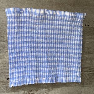 Blue and white checkered top